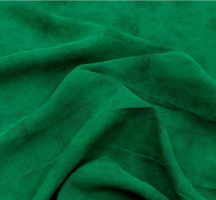 CCLTIH - 15 Momme Handmade Green Cracks Jacquard Plant Dye Mud Silk Fabric, 114cm by the Yard