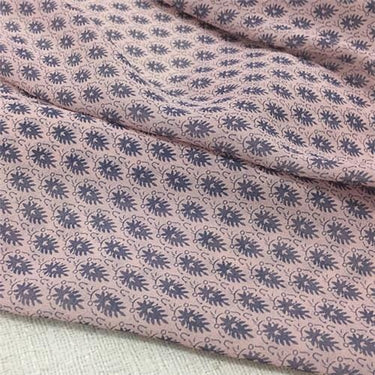 QSQINS - 12 Momme Light Pink Flowers Print Silk Georgette Fabric - 110cm wide by the Yard