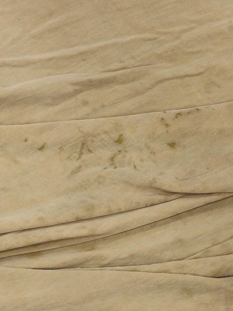 SMCHA - Handmade Vintage Black Tea Dyed Encrypted Silk Velvet Fabric - 125cm wide by the Yard