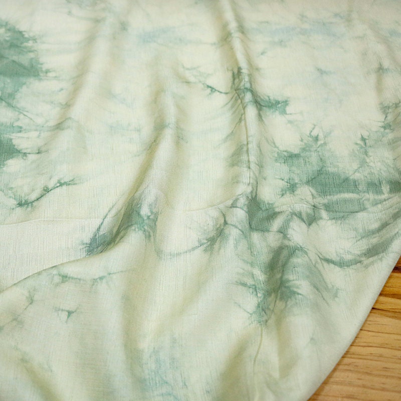 ELV - Hangmade Plant Tie-Dyed Tussah Silk Fabric - 135cm wide By the Yard
