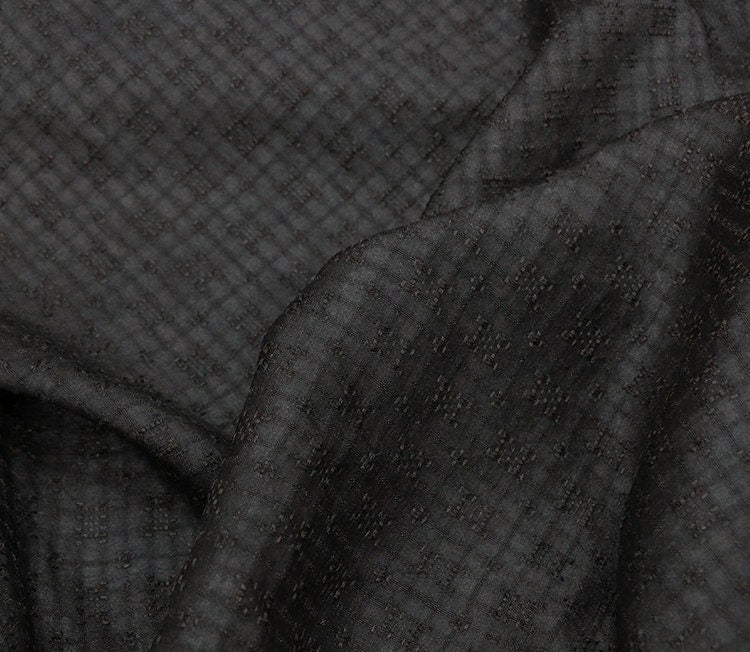 ZUCAN - 22 Momme Handmade Jacquard Tussah Silk Mud Silk Fabric - 120cm by the Yard