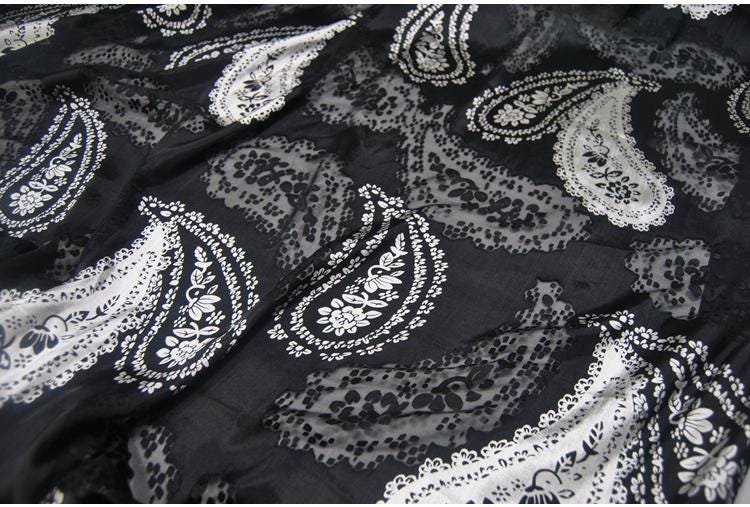 MENLON - 19 Momme Sheer Burnout Silk Devore Satin Fabric - 138cm wide by the Yard