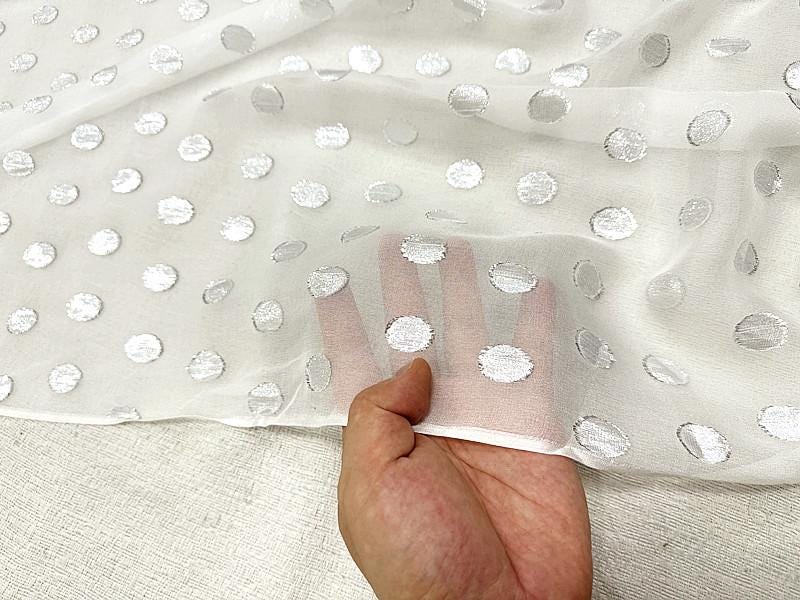 XLJHXY - 10 Momme Sheer Special Cut Flower Silk Fabric - 114cm wide by the Yard