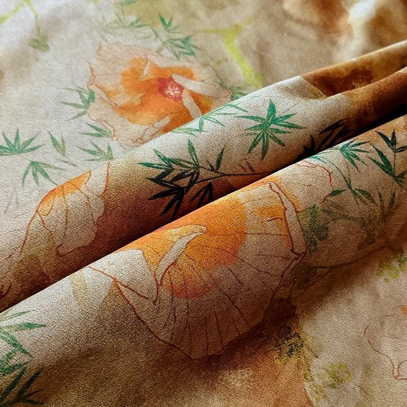 GUYJSN - Handmade 40 Momme Mud Silk Satin Fabric - 112cm by the Yard