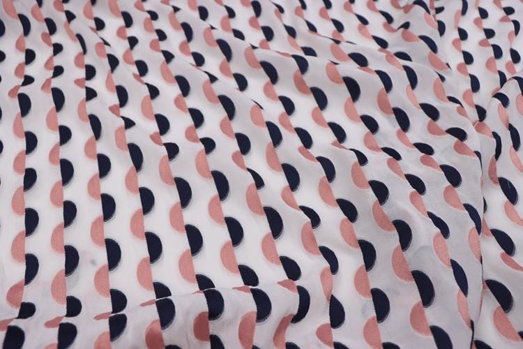 HOUBWE - 18 Momme Sheer Special Cut Flower Silk Fabric - 114cm wide by the Yard