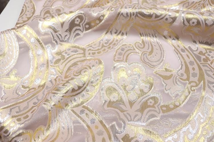 JFHFDJ - 15 Momme Golden Thread Weave Silk Georgette Fabric - 140cm wide by the Yard