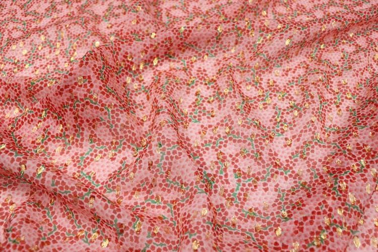 JFHHSQ - 10 Momme Golden Thread Weave Silk Georgette Fabric - 140cm wide by the Yard