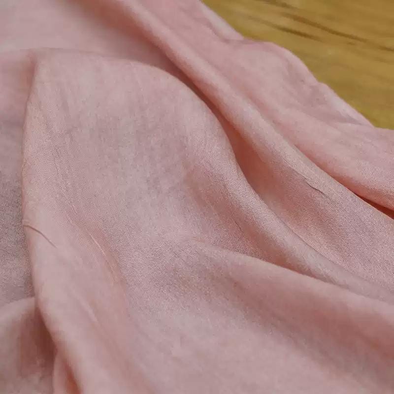 LZZRFE - 12 Momme Vintage Style Dirty Dyed Tussah Silk Sheer Fabric is Designed for High-end Spring/Summer Apparel - 130cm wide by the Yard