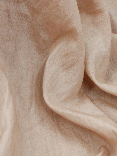 ZRCOT - 12 Momme Vintage Style Dirty Dyed Milk Tea Color Tussah Cotton BlendSatin Silk Fabric - 130cm wide by the Yard