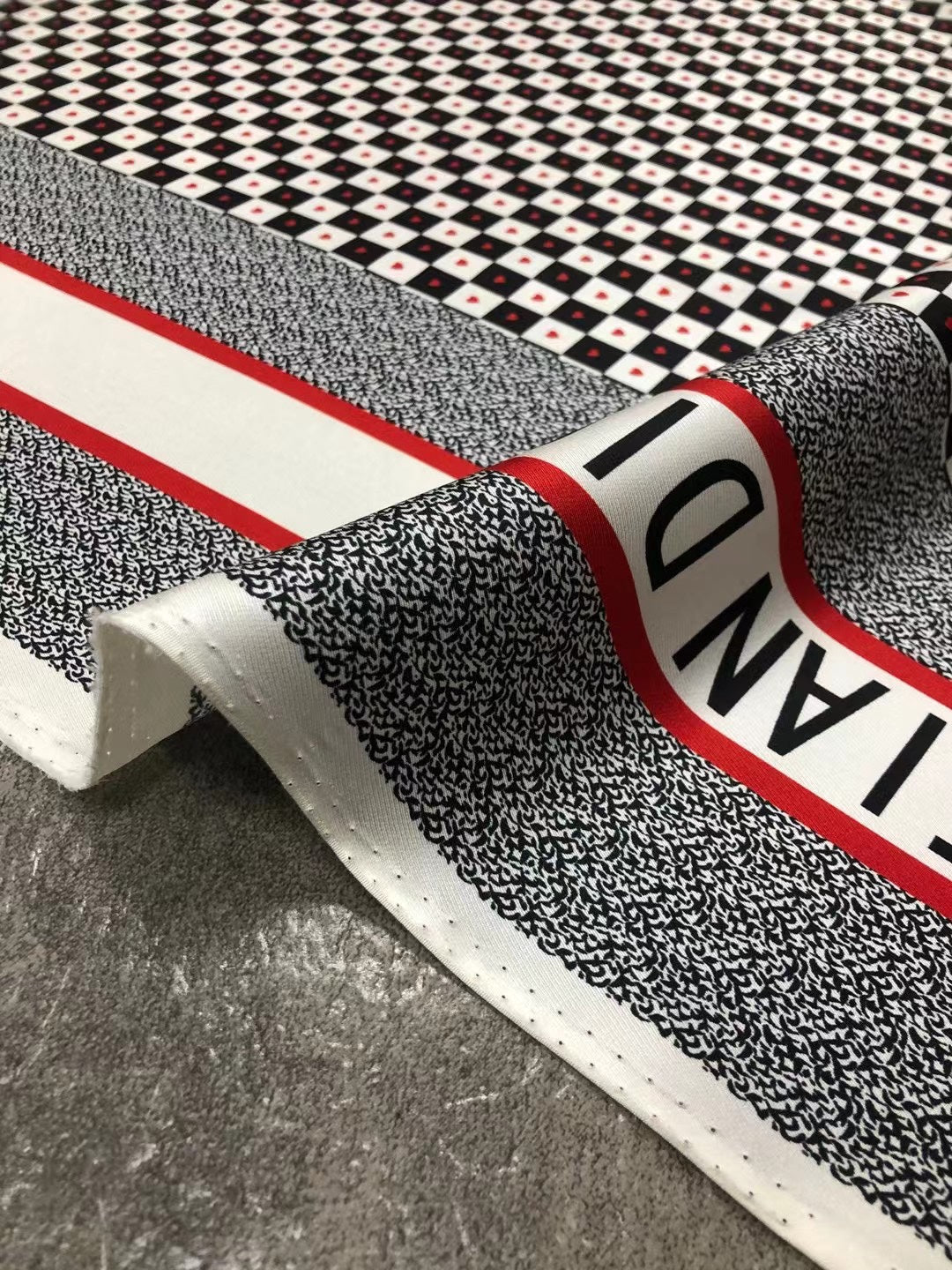 BUBAXG - 21 Momme Grid Love Digital Print Stretch Silk Satin Fabric - 140cm wide by the Yard