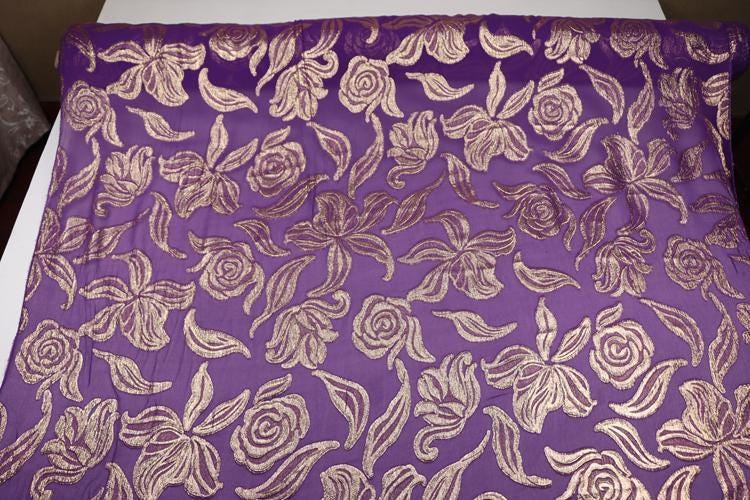 JFHZSH - 12 Momme Golden Thread Weave Silk Georgette Fabric - 130cm wide by the Yard