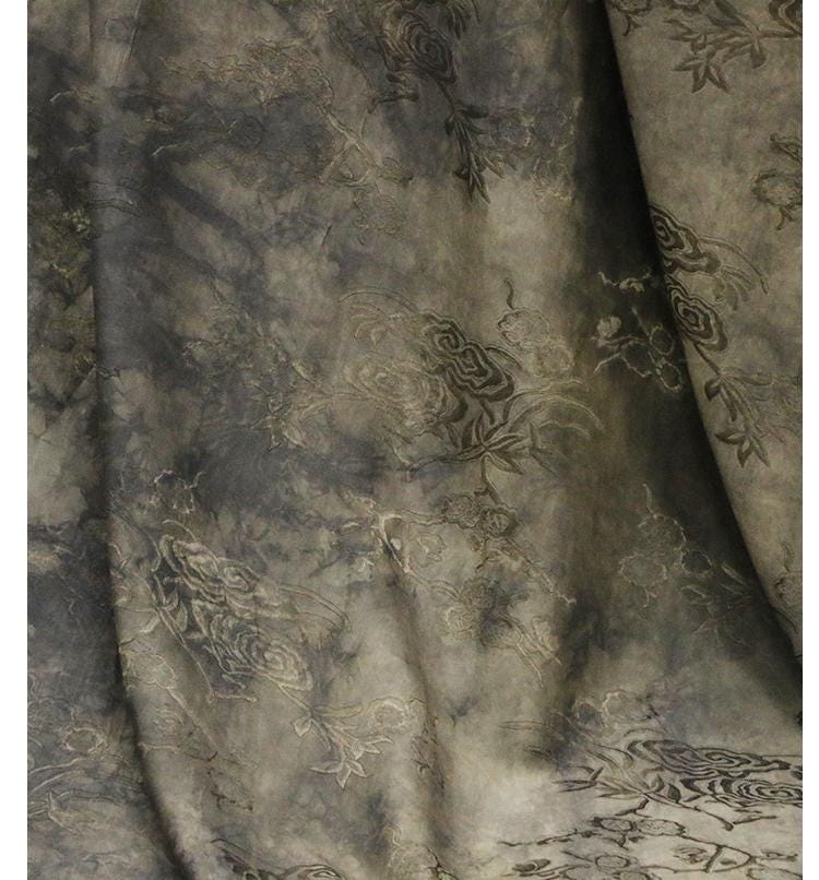 NIRYUS - 25 Momme Eco Friendly Plant Dye Jacquard Silk Blend Rayon Fabric - 138cm wide by the Yard