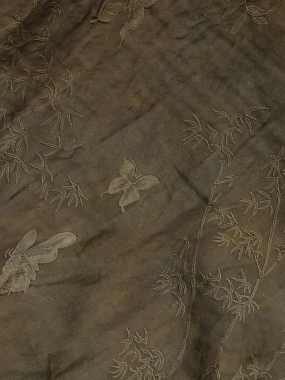 WJIUNI - 35 Momme Vintage Style Butterfly Jacquard Silk-Wool Blend Fabric - 138cm wide by the Yard