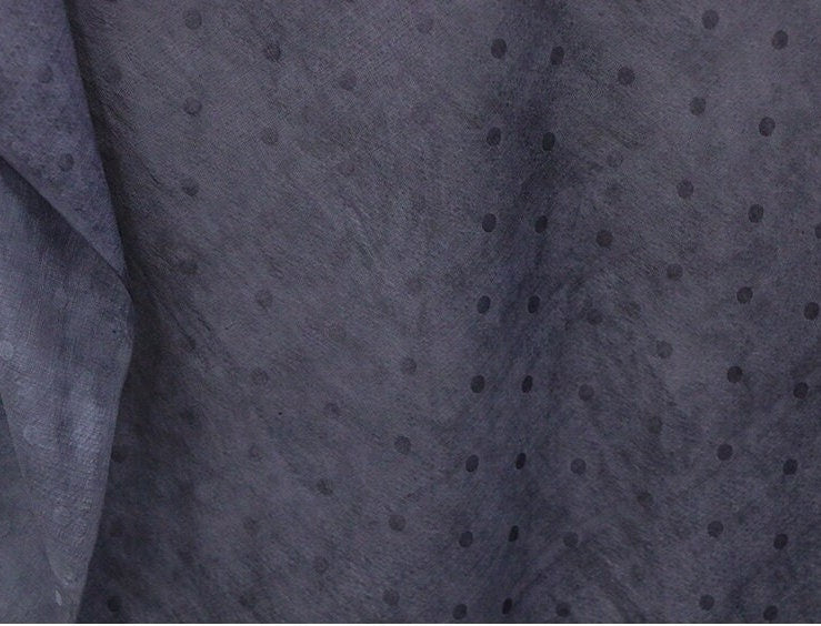 BODIA - Polka Dots Jacquard Handmade Gambiered Ganton Tussah Silk Fabric - 135cm By the Yard