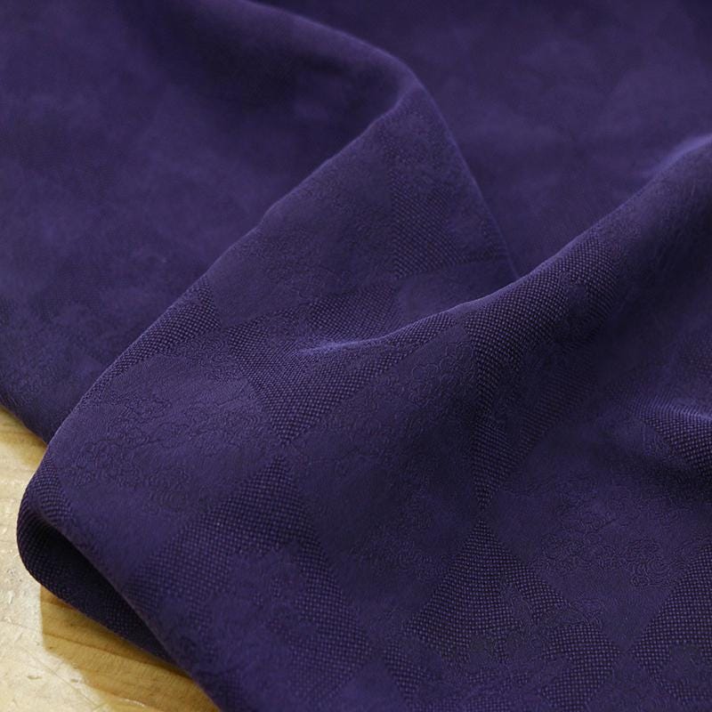 SANBOL - Handmade 21 Momme Purple Sangbo Satin Mulberry Silk Xiangyunsha Fabric - 115cm wide by the Yard