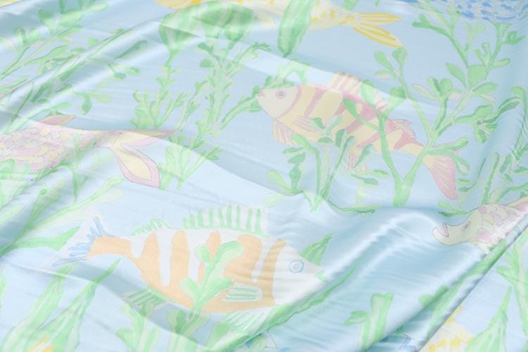 JFHLYZ - 19 momme Floral Print Charmeuse Silk Satin Fabric - 140cm wide by the Yard