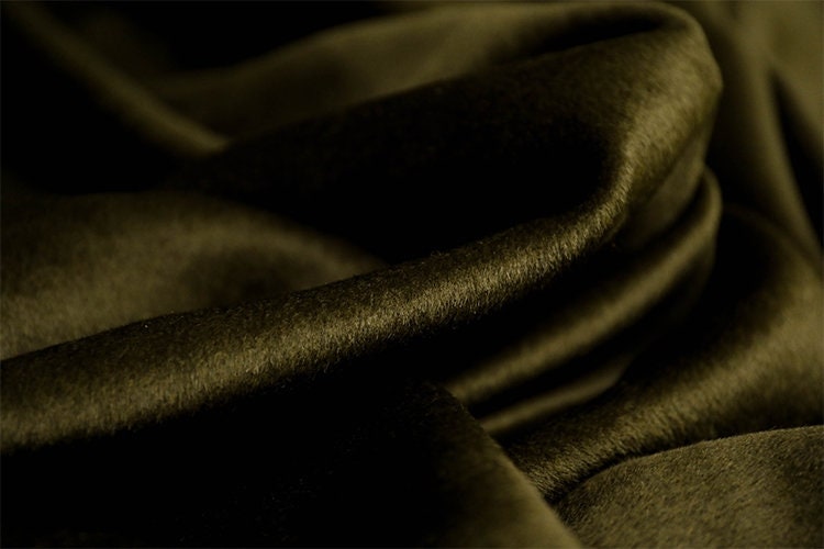 JUNLVS - ArmyGreen Double Faced Alpaca Wool Fabric - 150cm wide by the Yard