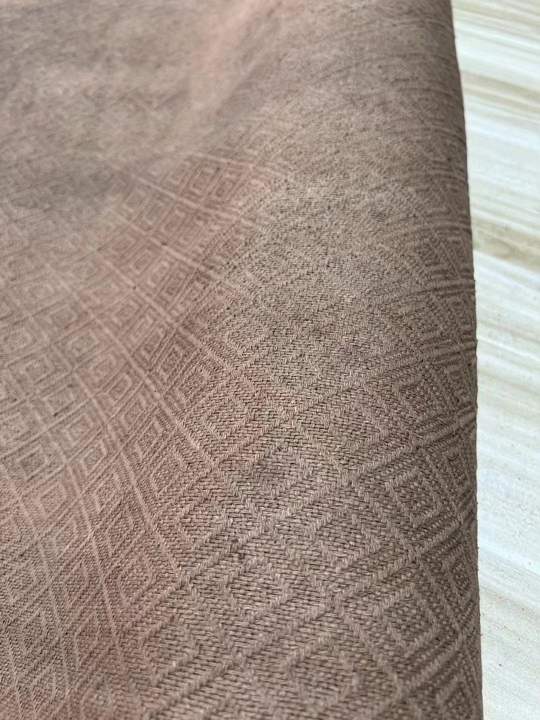 LINGXGE - 95 Momme Jacquard Mud Silk Gambiered Ganton Tussah Silk Fabric - 110cm wide by the Yard