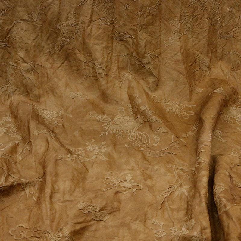 BABTUN - 33 Momme Vintage Plant Jacquard Silk-Wool Blend Fabric - 135cm wide by the Yard