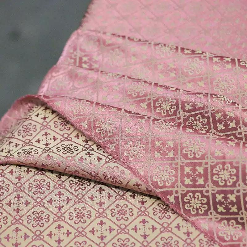 BINBEN - 24 Momme Handmade Pink Sangbo Satin Mulberry Silk Fabric - 135cm wide by the Yard