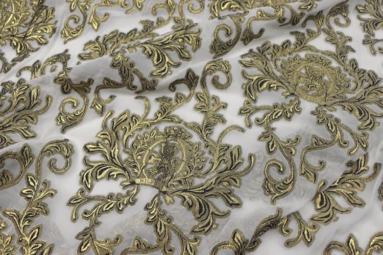 JFHBSZ - 22 Momme Golden Thread Weave Silk Georgette Fabric - 140cm wide by the Yard