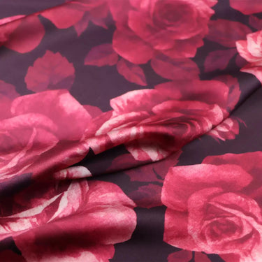 JFHMGU - 16 momme Floral Print Charmeuse Silk Satin Fabric - 140cm wide by the Yard