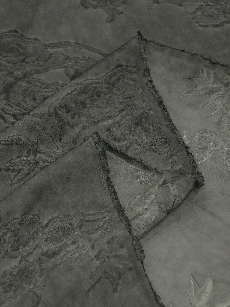 WASA - Handmade Vintage Artisanal Style Silk Jacquard Hand-Dyed Silk Fabric - 130cm wide by the Yard