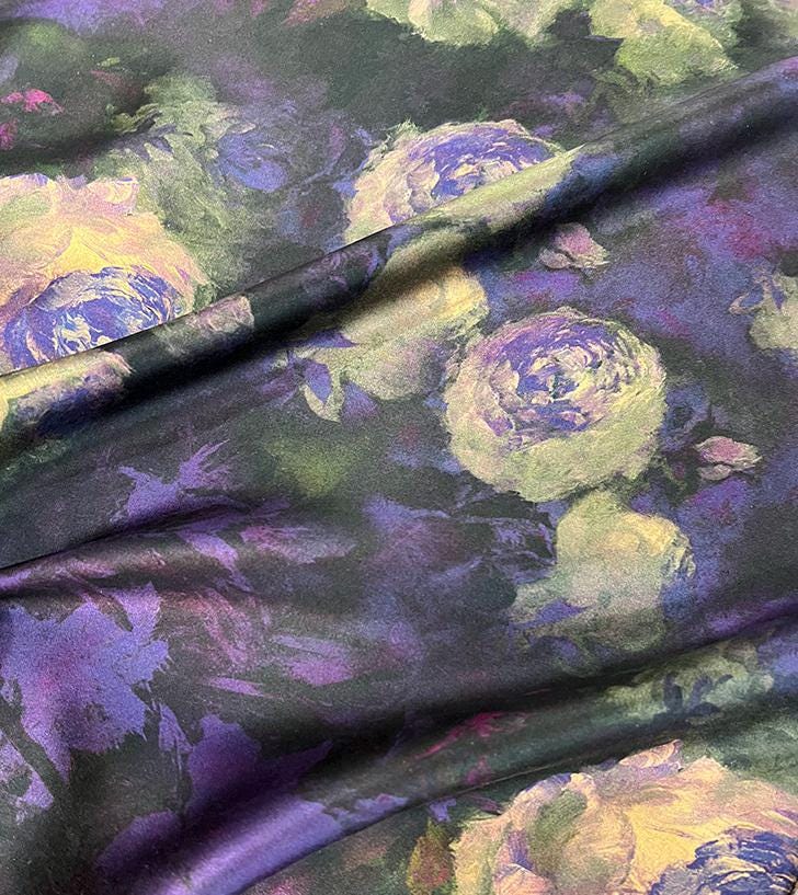 PZIMDAN - Handmade 50 Momme PIZI Mud Silk Satin Fabric - 112cm by the Yard