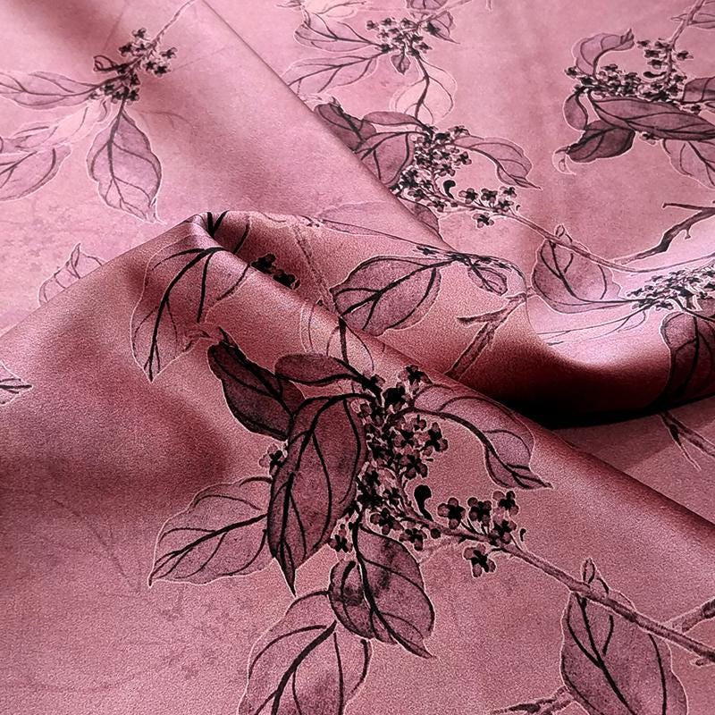 GYJGPX - Handmade 50 Momme PIZI Mud Silk Satin Fabric - 112cm by the Yard