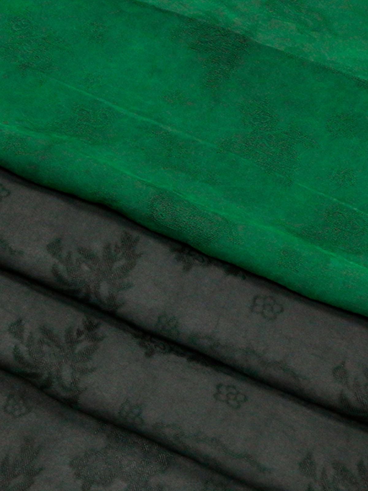 CCLTIH - 15 Momme Handmade Green Cracks Jacquard Plant Dye Mud Silk Fabric, 114cm by the Yard