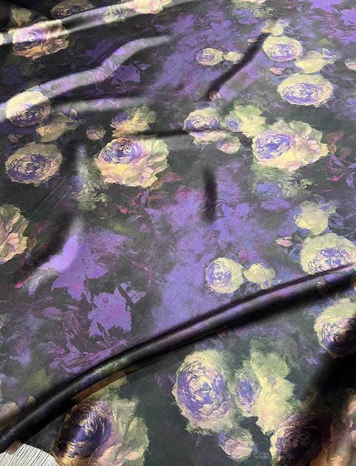 PZIMDAN - Handmade 50 Momme PIZI Mud Silk Satin Fabric - 112cm by the Yard