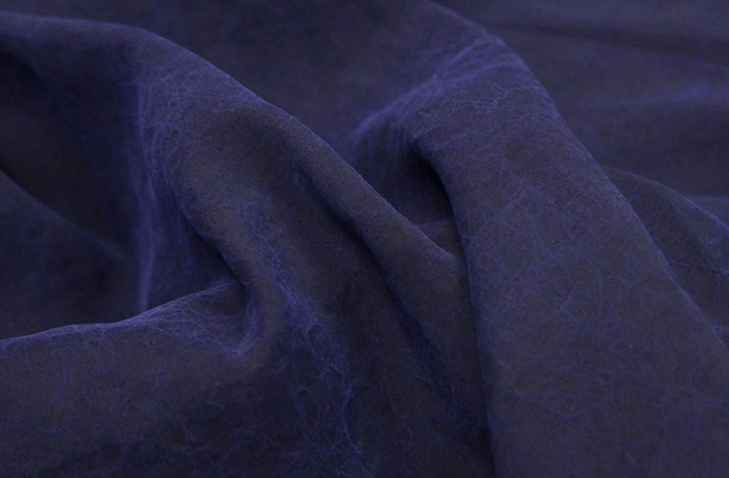 VIOLET - 22 Momme Cracks Handmade Plant Dye Mud Silk Fabric, 110cm by the Yard