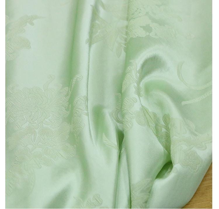 QIXILV - 23 Momme Jacquard Guanle Crepe Silk Fabric - 138cm wide by the Yard