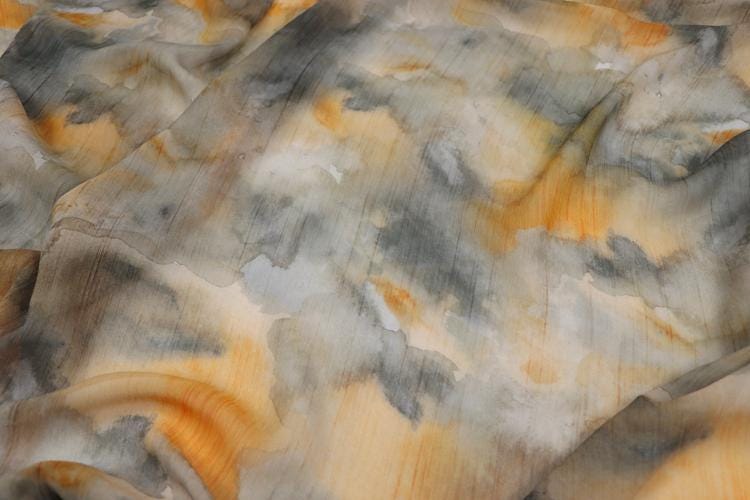 JFHHML - 10 Momme Floral Print Silk Georgette Fabric - 140cm wide by the Yard