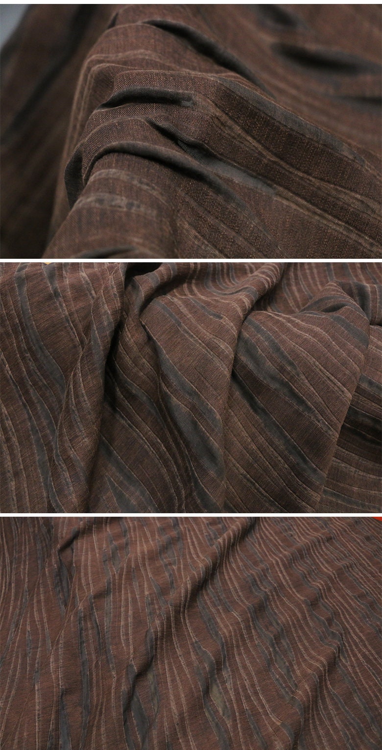 SIMAJIAN - Special Silk Fabric, Linen Blend Cut Flower Gambiered Ganton Mud Silk Fabric for designers, 23% Silk Blend Fabric by the Yard