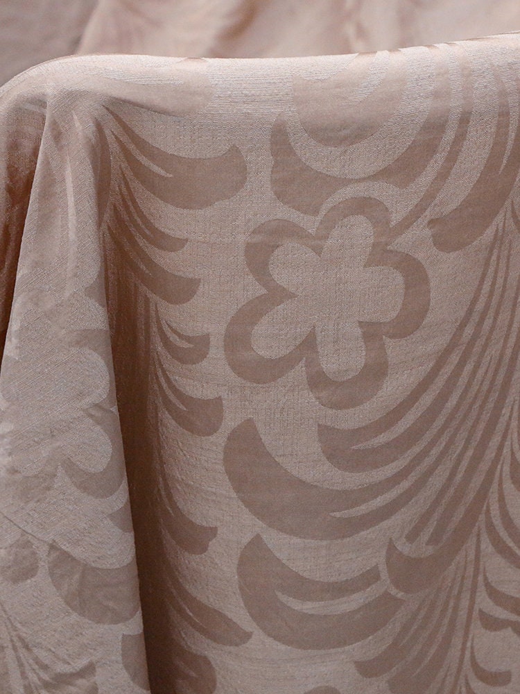 ANWTH- Jacquard Handmade Gambiered Ganton Tussah Silk Fabric - 130cm wide By the Yard
