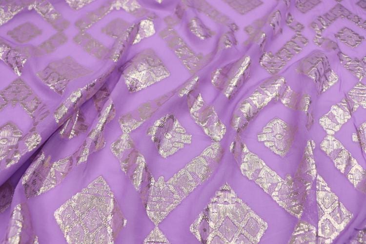 JFHZDL - 12 Momme Golden Thread Weave Silk Georgette Fabric - 140cm wide by the Yard