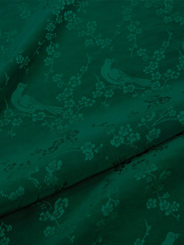 RUINI - Jacquard Handmade Plant Dye Mud Silk Fabric Silk Viscose Blend - 133cm wide by the Yard