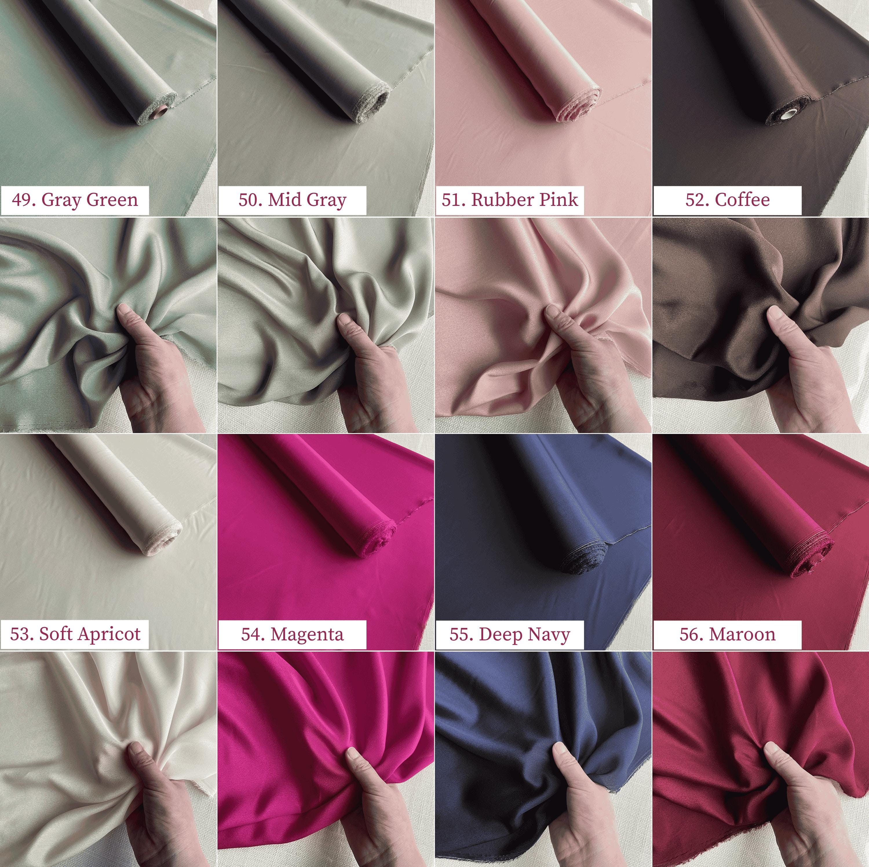 Silk Crepe de Chine, 12 momme 60 solid colors, regular supply silk fabric, 140cm wide by the yard