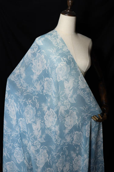 JFHLHD - 11 Momme Rose Floral Print Silk Georgette Fabric - 114cm wide by the Yard