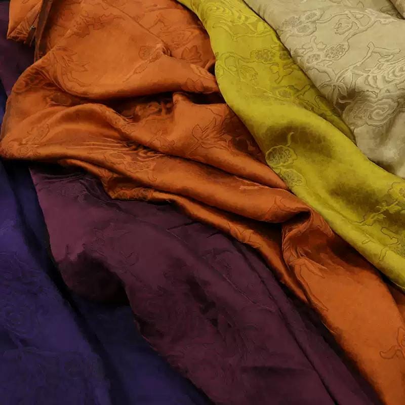 JIBEIZ - 25 Momme Plain Silk Satin with Cracked Xiangyunsha Fabric - 135cm by the Yard