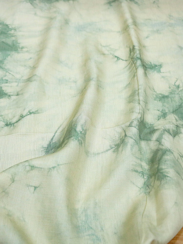 ELV - Hangmade Plant Tie-Dyed Tussah Silk Fabric - 135cm wide By the Yard