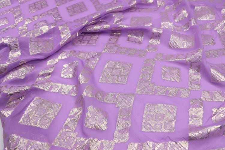JFHZDL - 12 Momme Golden Thread Weave Silk Georgette Fabric - 140cm wide by the Yard