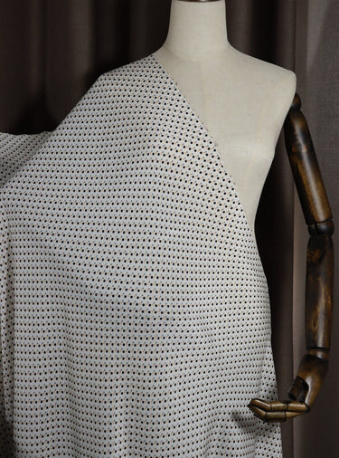 XIBODIAN - 14 momme Small Polka Dot Print Silk Crepe de Chine Fabric - 138cm wide by the Yard