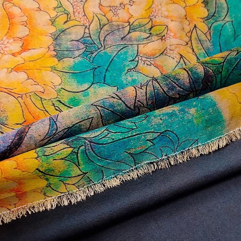 GUYJMD - Handmade 40 Momme Mud Silk Satin Fabric - 112cm By the Yard