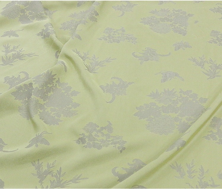 QIAHUI - Handmade Embossed Guanle Crepe Jacquard Stretch Two-Tone Heterochromatic Silk Fabric - 138cm wide by the Yard