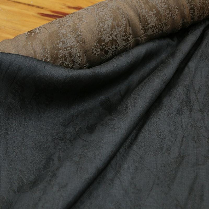 ZUOCAN - 24 Momme Handmade Pure Tussah Silk Gambiered Ganton Gauze Silk Fabric ,130cm By the Yard
