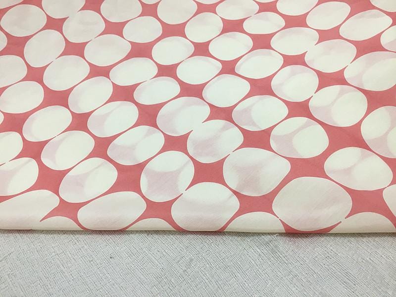 XLSMFY - 12 Momme Silk Cotton Big Dots Blended Fashion Fabric - 138cm wide by the Yard