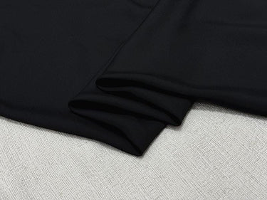 SQCUNH - 23 Momme Solid Color Black Double Joe Satin Silk Fabric - 137cm wide by the Yard