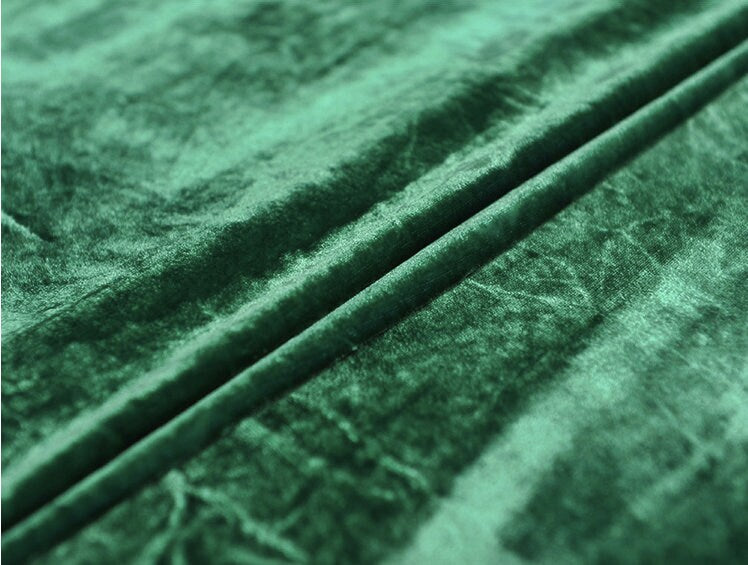 ON SALE - Solid Jade Green Velvet Fabric 114cm wide - 4 Yards